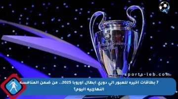 7 بطاقات أخيرة للعبور إلى دوري أبطال أوروبا 2025.. من ضمن المنافسة النهائية اليوم؟